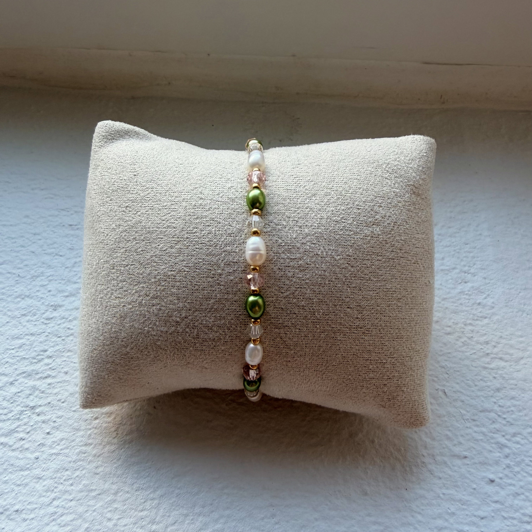 Armbånd perlemor /grøn